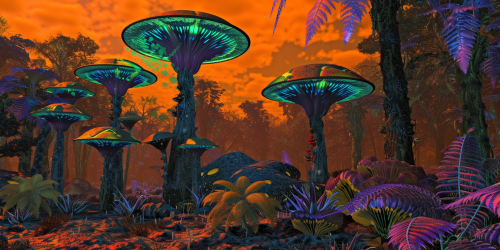 Contaminated Alien Rainforest with Bioluminiscent Flora Contaminated Alien Rainforest with Bioluminiscent Flora