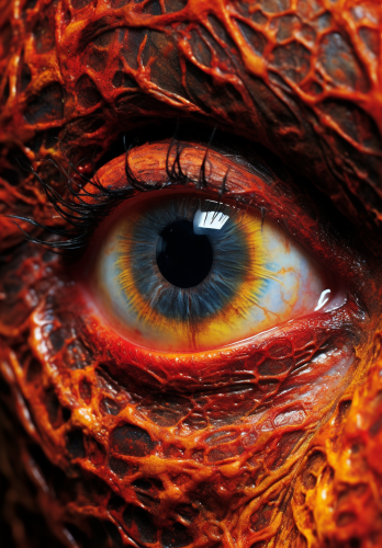 Close-up shot of mesmerizing alien being face Close-up shot of mesmerizing alien being face