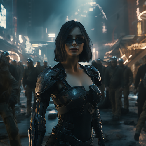 Alita in intense battle with Terminator