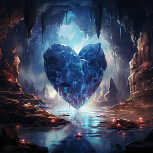 Radiant heartstone amidst crystalline waters Radiant heartstone amidst crystalline waters