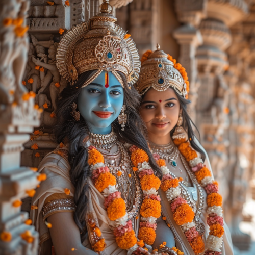 Prince Rama and Princess Sita at Hindu Temple Prince Rama and Princess Sita at Hindu Temple
