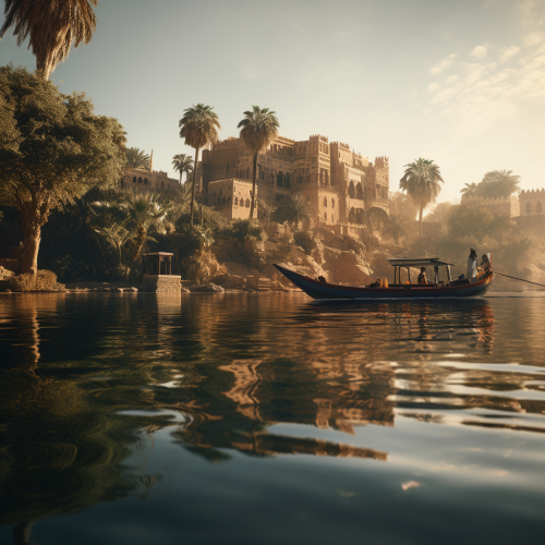 Serene waters of the majestic ancient Nile Serene waters of the majestic ancient Nile