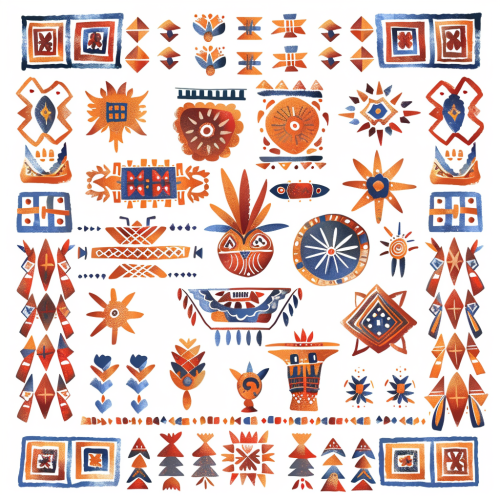 Andean crafts ornaments illustration isolated white background