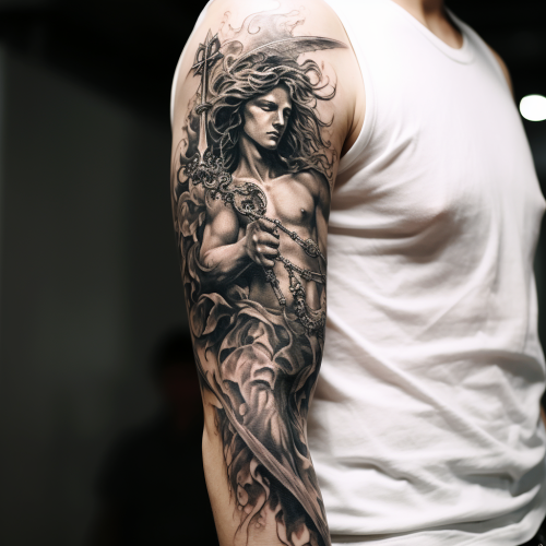 Angel with Arm Tattoos