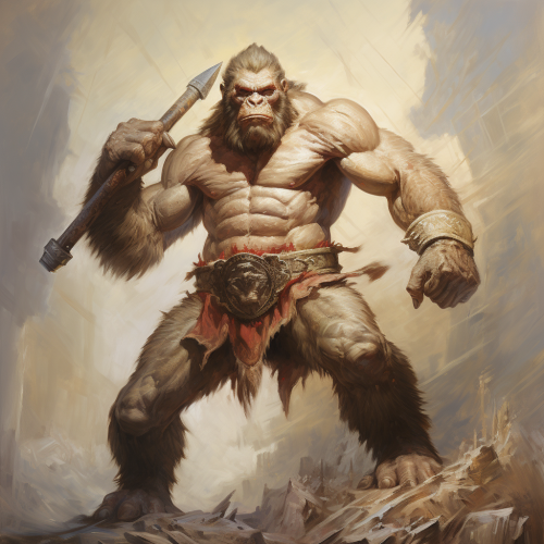 Menacing Ape Warrior Painting