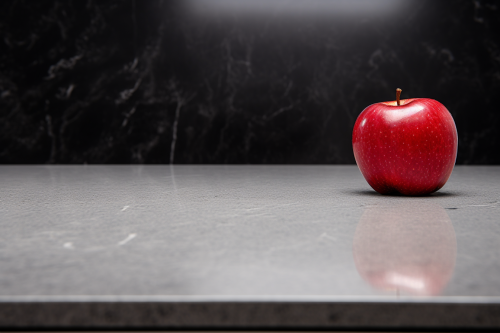 Fresh Apple on Quartz Countertop Fresh Apple on Quartz Countertop