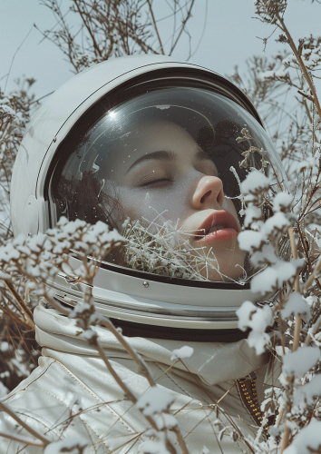 Astronaut in Winter Snow Portrait Astronaut in Winter Snow Portrait