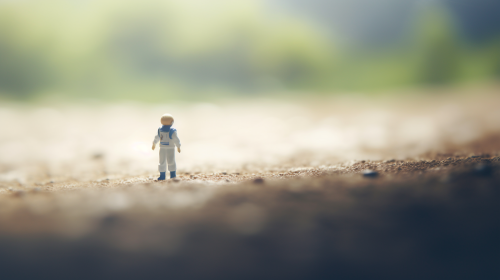 Adorable astronaut exploring fantasy space Adorable astronaut exploring fantasy space