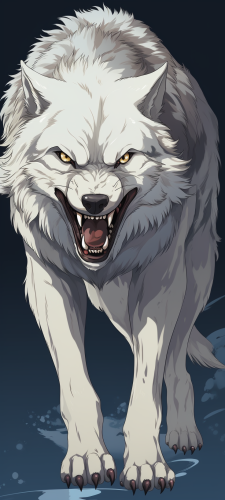 Strong wolf ready to attack