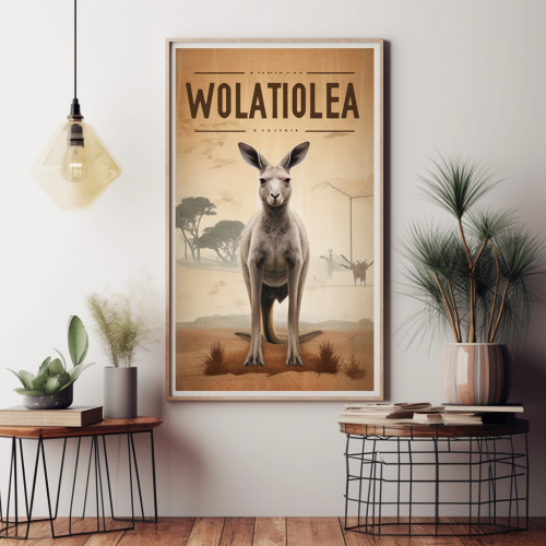 Poster Welcome Australia Map Kangaroo Poster Welcome Australia Map Kangaroo