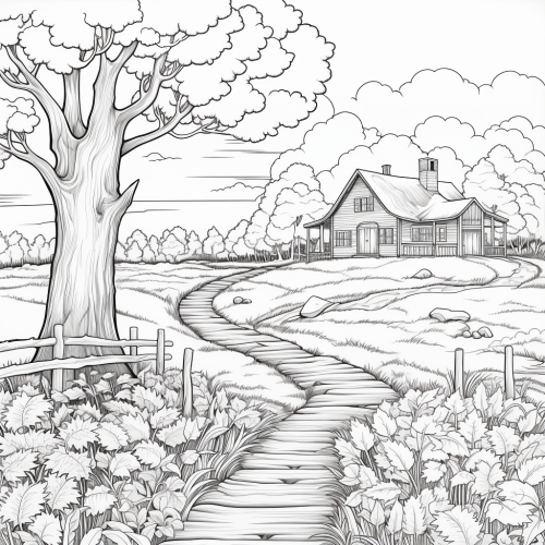 Serene autumn country scene