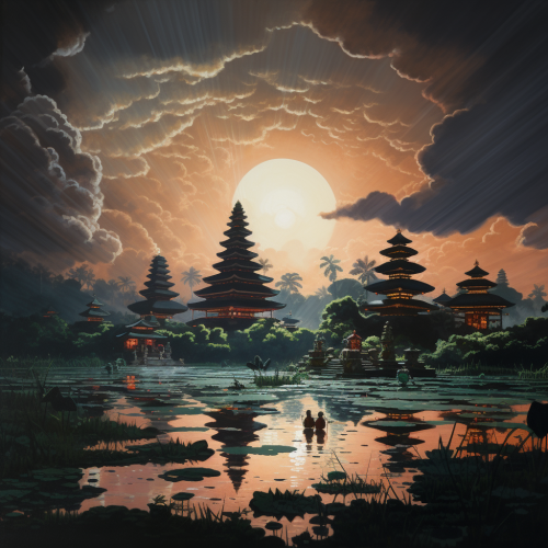 Picturesque Bali Temple in Dramatic Light Picturesque Bali Temple in Dramatic Light