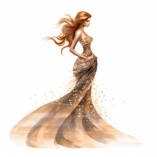 Illustration of a Beautiful Glittery Mermaid Woman