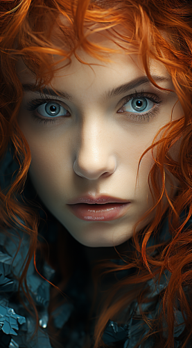 Redhead with Deep Ocean Blue Eyes Redhead with Deep Ocean Blue Eyes
