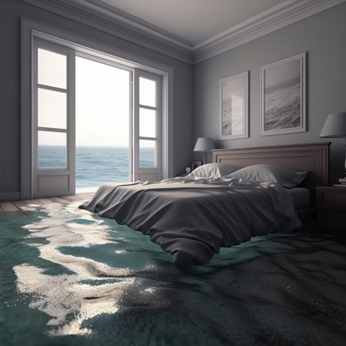 Mesmerizing bedroom melting into ocean