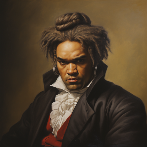 Beethoven with cornrow hairstyle