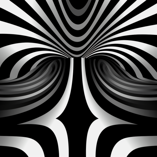Intricate black and white lines artwork