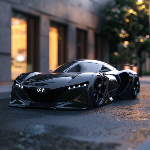 Comic Style Black Hyundai S111 Sports Car Comic Style Black Hyundai S111 Sports Car