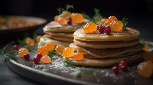 Food Photography - Blini in Luxurious Michelin Kitchen Food Photography - Blini in Luxurious Michelin Kitchen
