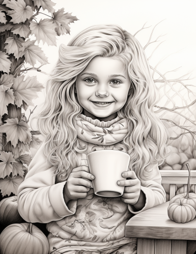 6-year-old girl enjoying hot chocolate