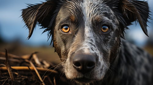 Blu-eyed Louisiana Catahoula Dog Portrait