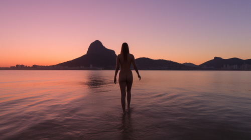 Brazilian love goddess enjoying the beach