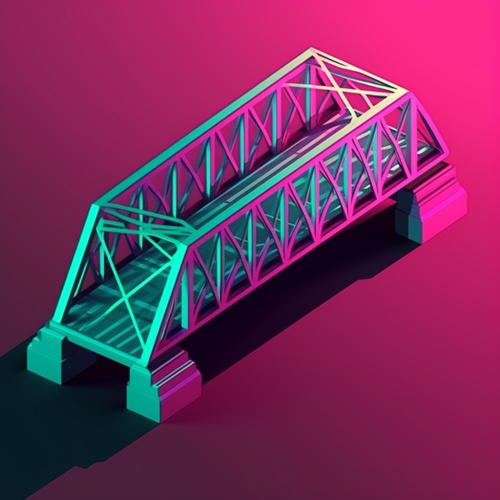 Isometric bridge with shadow and light