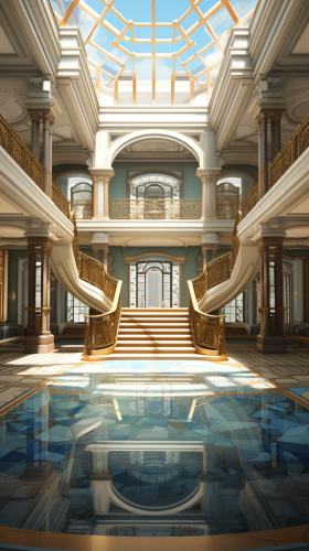 Renaissance Style Building in 1 Point Perspective Renaissance Style Building in 1 Point Perspective