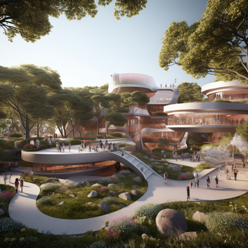 Material Palette Connecting Buildings and Park