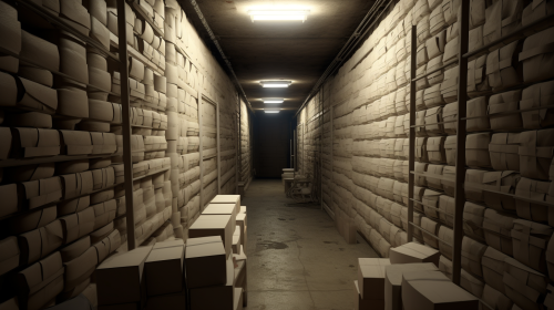 Stockroom with Toilet Tissue and Bourbon Stockroom with Toilet Tissue and Bourbon