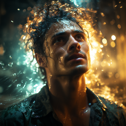 Bursting Teal Light Image