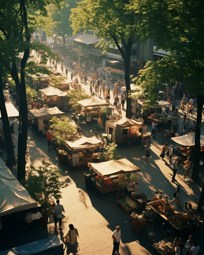 Colorful Eastern European Market Scene Colorful Eastern European Market Scene