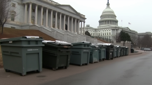 Dumpsters in Capitol Hill streets Dumpsters in Capitol Hill streets