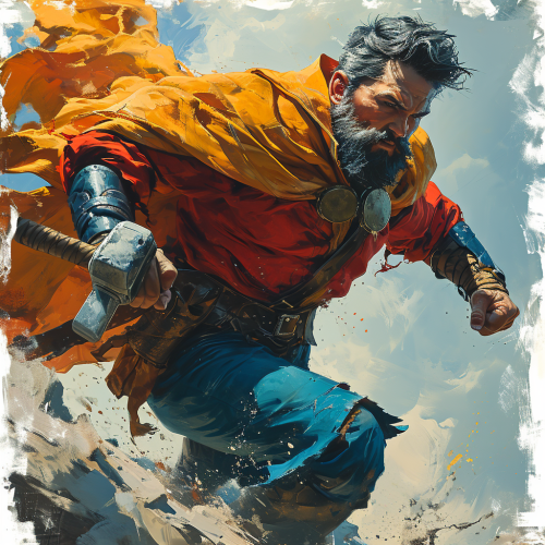 Captain Planet sprinting with a hammer Captain Planet sprinting with a hammer