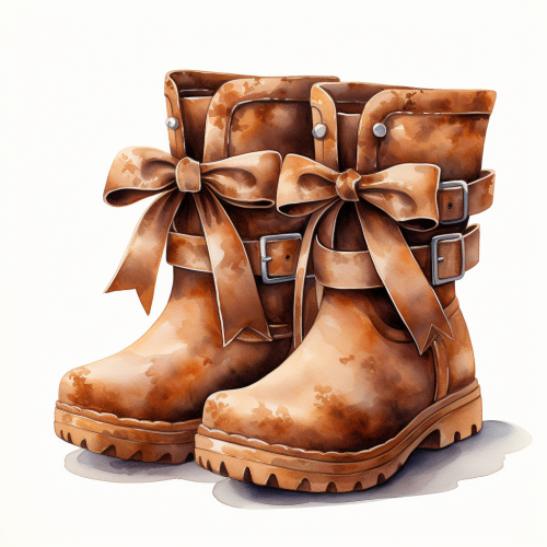 Cartoon watercolor UGG Bailey Bow boot Cartoon watercolor UGG Bailey Bow boot
