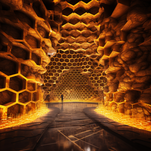 Underground launchpad in honeycomb cave Underground launchpad in honeycomb cave