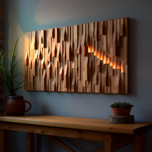 Stunning Cedar Wall Art with LED Lighting Stunning Cedar Wall Art with LED Lighting