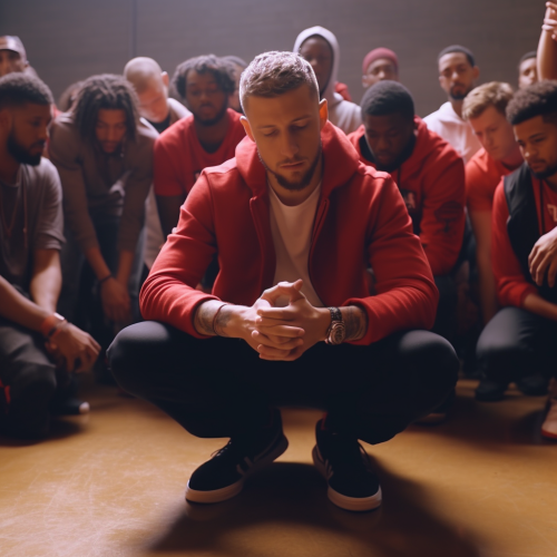 Chandler Parsons crying amidst dancing crowd