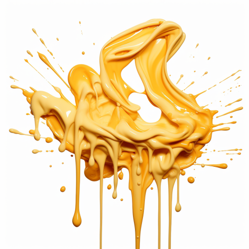 Cheese sauce graffiti white background