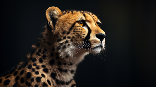 Cheetah side, hyperrealist photography