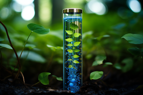 Test tube transitioning into a leaf