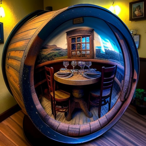 Chic restaurant wine barrel table Chic restaurant wine barrel table