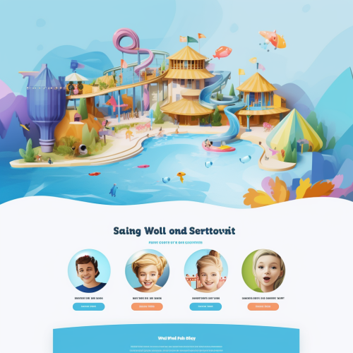 Child swimming in waterpark Child swimming in waterpark