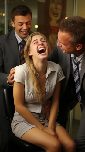 Nervous patient receiving chiropractic adjustment Nervous patient receiving chiropractic adjustment