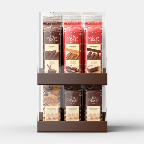 Chocolate Shelf Packaging on Transparent Background
