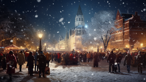 Celebrating Christmas in a crowded city