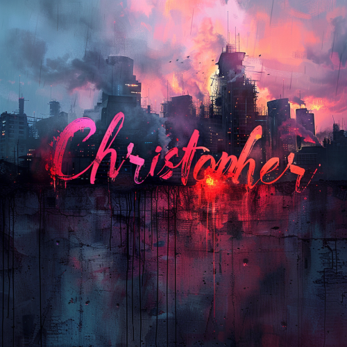 Glitchy Christopher Logo in Cold Universe Glitchy Christopher Logo in Cold Universe