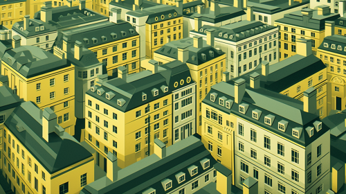 Abstract city scape made of money Abstract city scape made of money