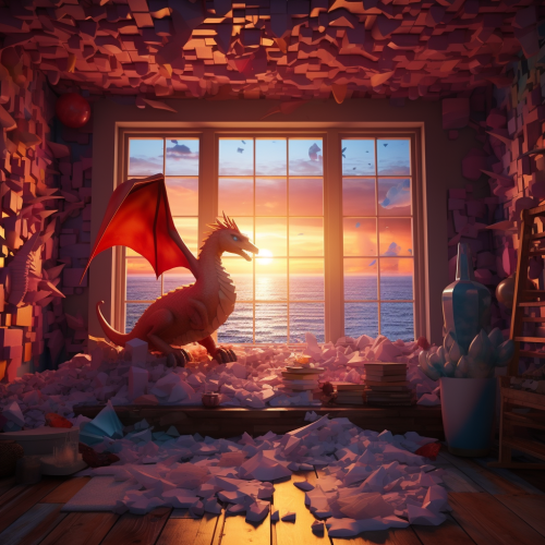 Vibrant room with melting ice cubes Vibrant room with melting ice cubes