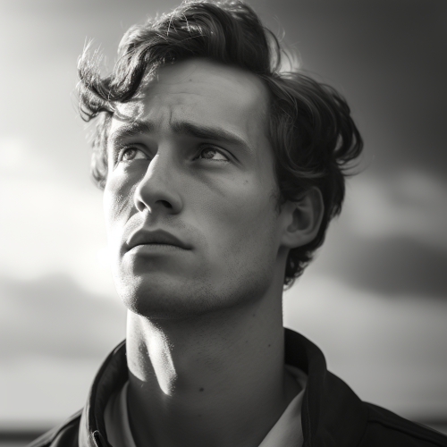 Younger man with concerned expression